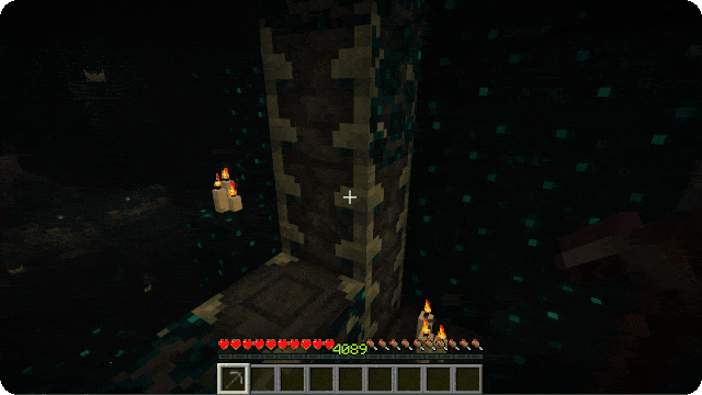 reinforced deepslate build portal, sift portal, mine reinforced deepslate